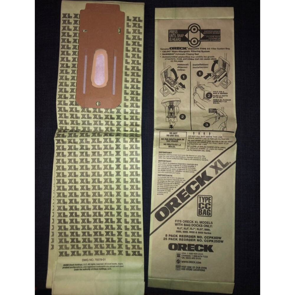 Oreck 8 Genuine XL Vacuum Bags